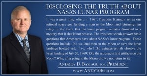 Andy 2016 presidential candidate disclosing truth NASA