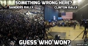 US presidential election Sanders rally vs Clinton rally