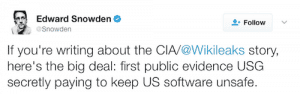 vault 7 CIA keeping US unsafe snowden tweet