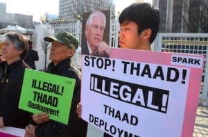north korea provocation south korea protest THAAD