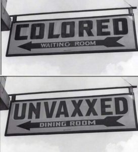 segregation colored unvaxxed